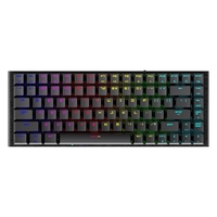 Magic-Refiner MK27 84 touches clavier mécanique à trois modes Prise en charge du clavier RVB Connexion filaire 2.4G/BT/USB Commutateurs bleus Noir