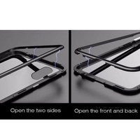 Magneto Magnetic Adsorption Case En Verre Trempé Clair Noir Clair i-phone XR