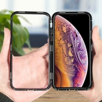 Magneto Magnetic Adsorption Case En Verre Trempé Clair Noir Clair i-phone XS
