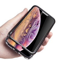 Magneto Magnetic Adsorption Case En Verre Trempé Clair Noir i-phone XR