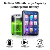mahdi M20 Lecteur multimédia portable BT Lecteur de musique MP3 Écran tactile 2, 5 pouces avec haut-parleur Lecteur vidéo sans perte avec radio FM Enregistreur vocal E-book Prise en charge jusqu