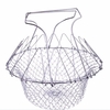 Maille de passoire de panier de friture pliable extensible en acier inoxydable