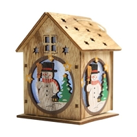 Maison en bois lumineuse de Noël avec lumière à DEL colorée