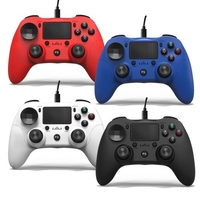 Manette de jeu filaire USB Manette de jeu ergonomique avec pavé tactile Double joysticks Câble USB détachable Blanc