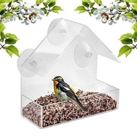 Mangeoire à oiseaux Fenêtre Mangeoire à nourriture pour perroquet Boîte d
