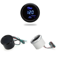 Manomètre numérique à huile Automobile avec capteur pour Automobile 52mm 2pouce LCD 0 ~ 120 psi Avertissement Noir Léger