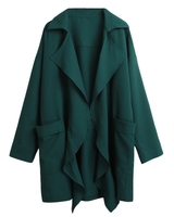 Manteau neuf Trench Manteau Solide Lapel Manteau À Rouleau Manches Casual Gilet Ouvert