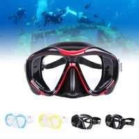 Masque anti-buée de plongée en apnée Plongée Sous-Marine Hommes Femmes Deux-fenêtre Plongée sous-marine Masque de natation Lunettes de natation Masque en verre trempé lentille souple Jupe en silicone PC Cadre adultes