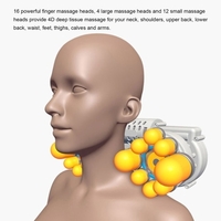 Masseur de cou Shiatsu épaule dos masseur avec chaleur 4D oreiller de massage électrique avec 16 têtes 3 modes pour le dos cervical épaule pied corps soulagement de la douleur musculaire cadeaux d