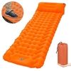 Matelas de couchage de camping avec oreiller Pompe intégrée Matelas de couchage gonflable ultraléger Matelas d