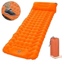 Matelas de couchage de camping avec oreiller Pompe intégrée Matelas de couchage gonflable ultraléger Matelas d