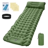 Matelas de couchage de camping avec oreiller Pompe intégrée Matelas de couchage gonflable ultraléger Matelas d