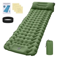 Matelas de couchage de camping avec oreiller Pompe intégrée Matelas de couchage gonflable ultraléger Matelas d