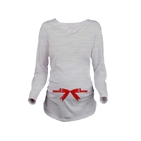 Maternité chemise à manches longues grossesse maman hauts Tee Noël Santa blanc L