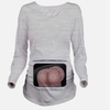 Maternité Shirt manches longues O-Neck 3D Print Drôle Grossesse Mom Tops Tee Blanc L
