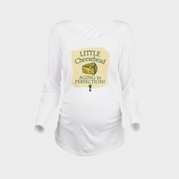 Maternité Shirt Manches Longues O-Neck Empreinte Drôle De Grossesse Mom Tops Tee Blanc L