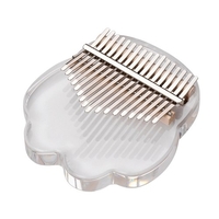Matériel acrylique transparent de Piano Kalimba à 17 touches avec sac de transport autocollants de note de musique marteau de réglage chiffon de nettoyage cadeau musical