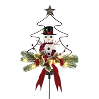 Matériel de LED solaire arbre de Noël bonhomme de neige inséré lampe de fleur pelouse de jardin lumière décorative romantique