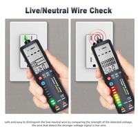 MAXRIENY ADMS1A / ADMS1Q (en option) Multimètre numérique à écran LCD 2, 4 pouces 8 indicateurs LED Affichage à 3 lignes Testeur de tension automatique Voltmètre Outil polyvalent intelligent