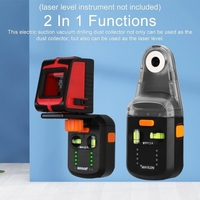 MAYILON Collecteur de poussière de forage électrique Niveau laser 2 en 1 Fonctions Mur domestique Aspiration électrique Perçage sous vide Collecteur de poussière Nettoyage de la poussière Outils d