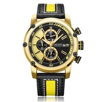 MEGIR 2079 Montre de sport à quartz en cuir pour homme