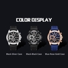 megir 2101 Business Quartz Sports Men Montre 3ATM Étanche Grand Cadran Grand Visage Montre-Bracelet Microsecondes Seconde Minute Chronographe Sous-cadrans Calendrier Horloge pour Homme avec Bracelet en Silicone