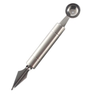 Melon Baller Scoop acier inoxydable fruits décoration sculpture couteau crème glacée Sorbet Dessert double fonction balle cuillère bricolage cuisson cuillère pour outils de cuisine