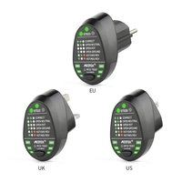 MESTEK Advanced RCD Testeur de prises électriques Test de fil de terre sous tension neutre automatique Circuit de détection de polarité Mur Détecteur de fiche de polarité Prise de détection de testeur de fuite électrique avec affichage de rétroéc