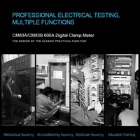 MESTEK Pince Compteur Numérique 600A Courant Alternatif 600V AC / DC Tension Données De Mesure De Capacité Données Tenir Rétroéclairage NCV Testeur Multimètre