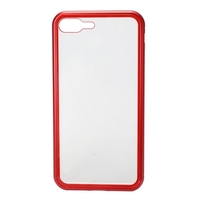 Metal-bordé de téléphone portable cas trempé verre magnétique adsorption protection Smartphone couverture pare-chocs de luxe cadre en aluminium cas pour Iphone 7p