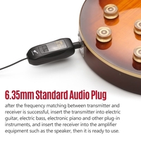 Émetteur et récepteur sans fil UHF Système sans fil de prise Audio Standard 6.35mm pour guitare électrique Piano basse