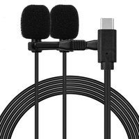 Micro cravate cravate micro omnidirectionnel à pince double câble 2, 5 m / 8, 2 pieds