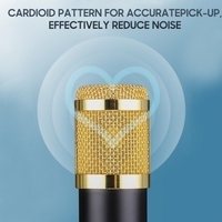 Microphone à condensateur USB Microphone à lumières colorées RGB avec trépied Ordinateur PC Microphone Plug & Play pour l