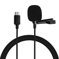 Microphone cravate à condensateur à tête unique de 1, 5 m pour les smartphones de type C