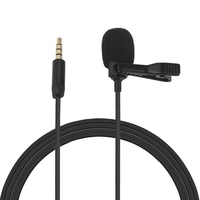 Microphone cravate à condensateur électret omnidirectionnel avec câble 3, 5 mm TRRS 1, 5 m