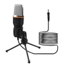 Microphone filaire Microphone à condensateur Audio 3.5mm avec trépied antidérapant rotatif à 360 ° pour téléphone ordinateur PC Live Stream