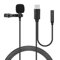 Microphone Lavalier à revers omnidirectionnel de type C de 1, 5 mètre