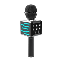Microphone sans fil pour enregistrement de chant Lumières LED Microphones BT portables