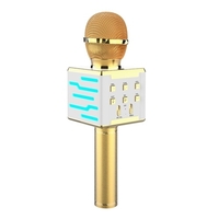 Microphone sans fil pour enregistrement de chant Lumières LED Microphones BT portables