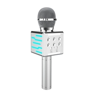 Microphone sans fil pour enregistrement de chant Lumières LED Microphones BT portables