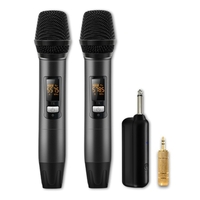 Microphone sans fil UHF à main Récepteur 6.35mm MIC sans fil anti-interférences Microphone de performance extérieure Microphone de karaoké de conférence