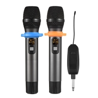 Microphone sans fil UHF professionnel avec double microphone portable sans fil et récepteur rechargeable