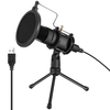 Microphone USB Ordinateur PC Microphone de bureau Micro à condensateur avec trépied Support anti-choc Filtre anti-pop Plug and Play pour vidéoconférence Réunion Streaming Chant Enregistrement Podcasting Gaming