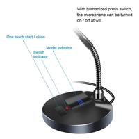 Microphones M15 Desktop Megaphone Speech Notebook Karaoke Game Sound Receiver Convient pour Home Office Conference Entertainment