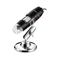 Microscope de poche portatif de microscope numérique filaire 1600X avec interfaces USB + Micro USB Adaptateur de type C à 8 lumières LED