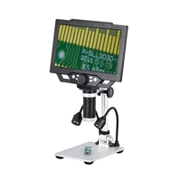 Microscope numérique à alimentation USB Microscope à grossissement continu 12 mégapixels 1-1600X Écran LCD 9 pouces Mode de lecture photo vidéo 16 langues Microscope multifonction en option