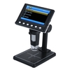 Microscope numérique photo et vidéo avec écran 1080p de 4, 3 pouces Zoom grossissant 1000X 8 lumières LED compatibles pour Windows Mac Noir et Blanc