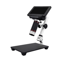 Microscope vidéo à écran LCD de 5 pouces Microscope et télescope 1000X avec carte TF de 32 Go,  télécommande IR,  support en métal réglable et prise en charge de la lumière LED Sortie USB/HD et contrôle de la souris