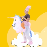 Mignon Adulte gonflable Costume Unicorn Costume Blow Up Fancy Party Dress Halloween gonflable Pegasus Outfit Jumpsuit pour Hommes Femmes