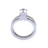 Mignon petit ours anneau embarque CZ diamant 316L titane acier à la mode femmes bijoux décorations